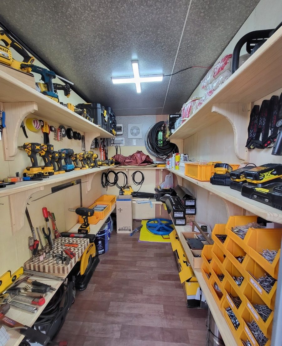 An organized tool room