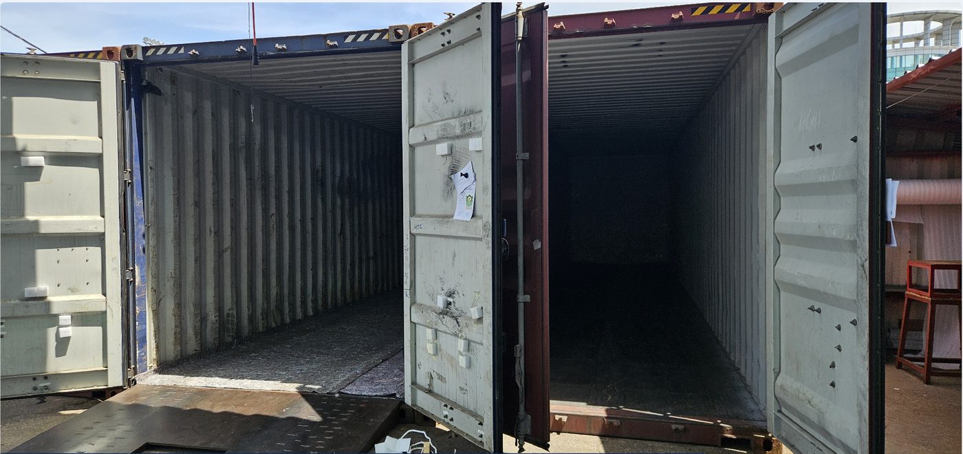 Empty shipping container, inspected and ready for loading